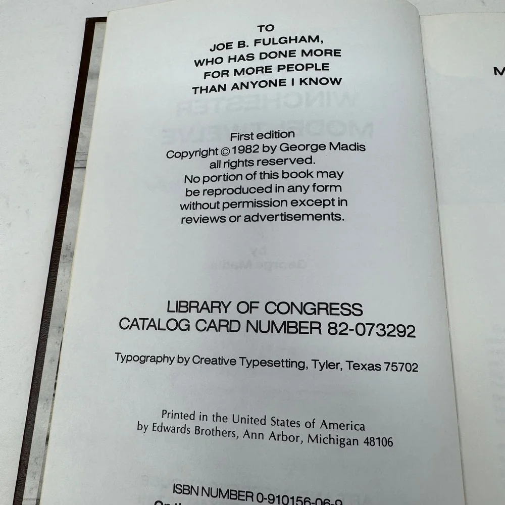 The Winchester Model Twelve George Madis‎ Signed First Edition 1 of 1000 Book